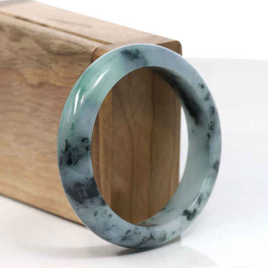 Natural Burmese Blue-green Jadeite Jade Bangle Bracelet (55.48mm)#T003