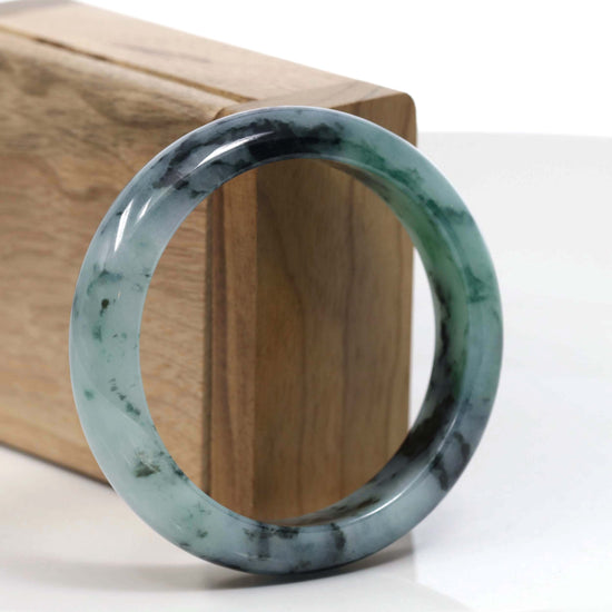 Natural Burmese Blue-green Jadeite Jade Bangle Bracelet (55.48mm)#T003