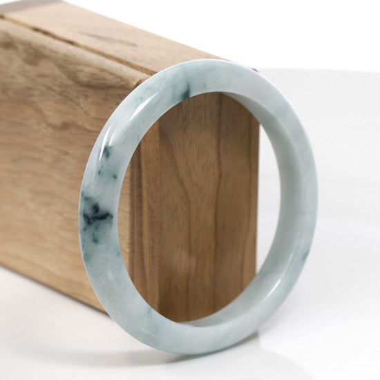 Natural Burmese Blue-green Jadeite Jade Bangle Bracelet (59.44mm)#T002