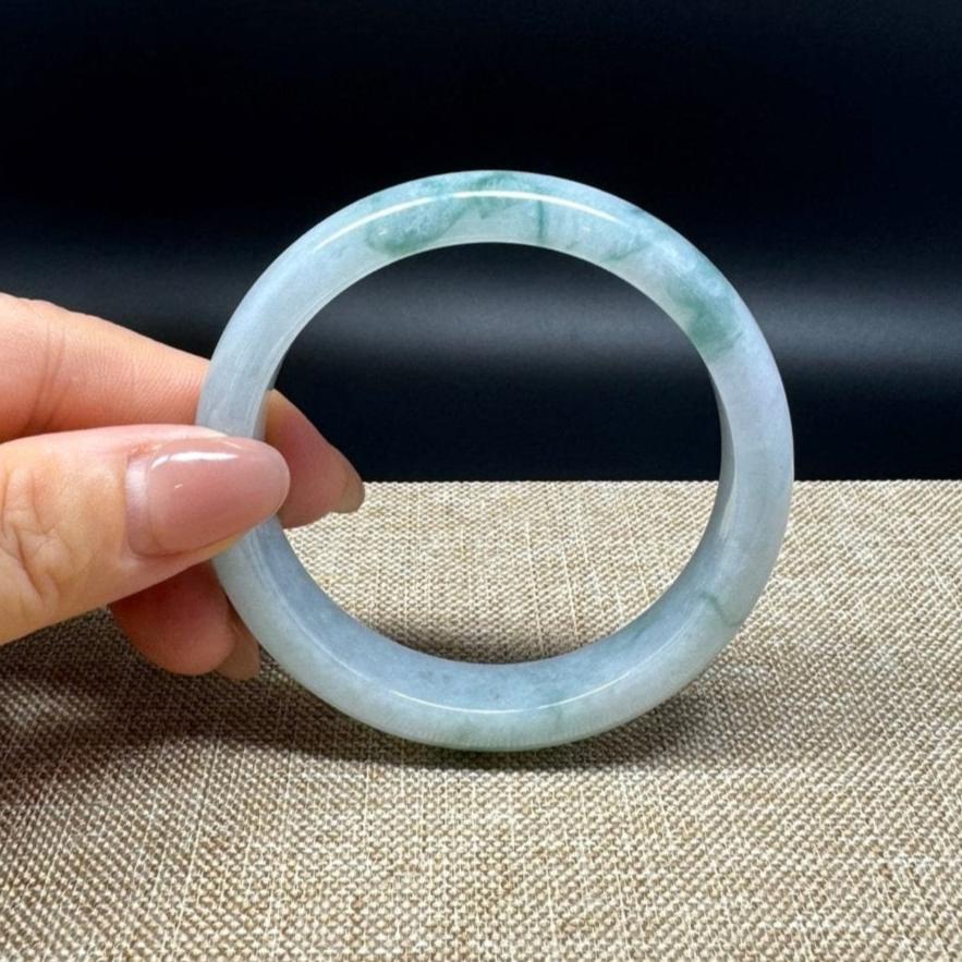 Genuine Burmese Blue Green Jade Jadeite Bangle Bracelet ( 56.7mm )