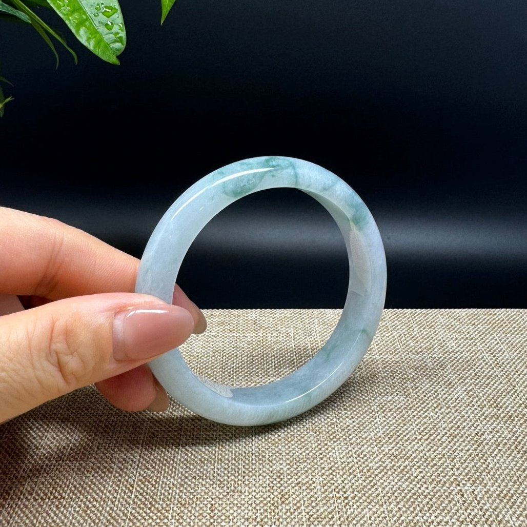 Genuine Burmese Blue Green Jade Jadeite Bangle Bracelet ( 56.7mm )