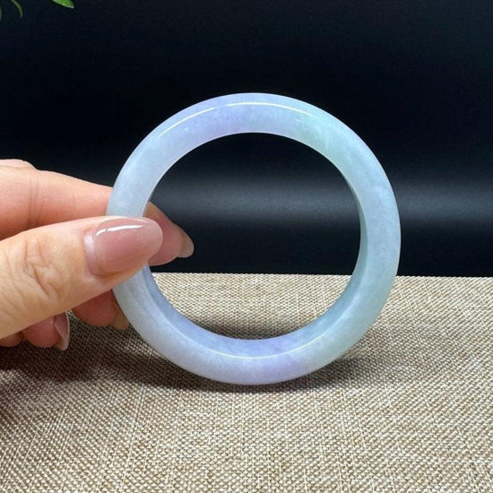 Genuine Burmese Lavender Green Jade Jadeite Bangle Bracelet ( 56.8mm )