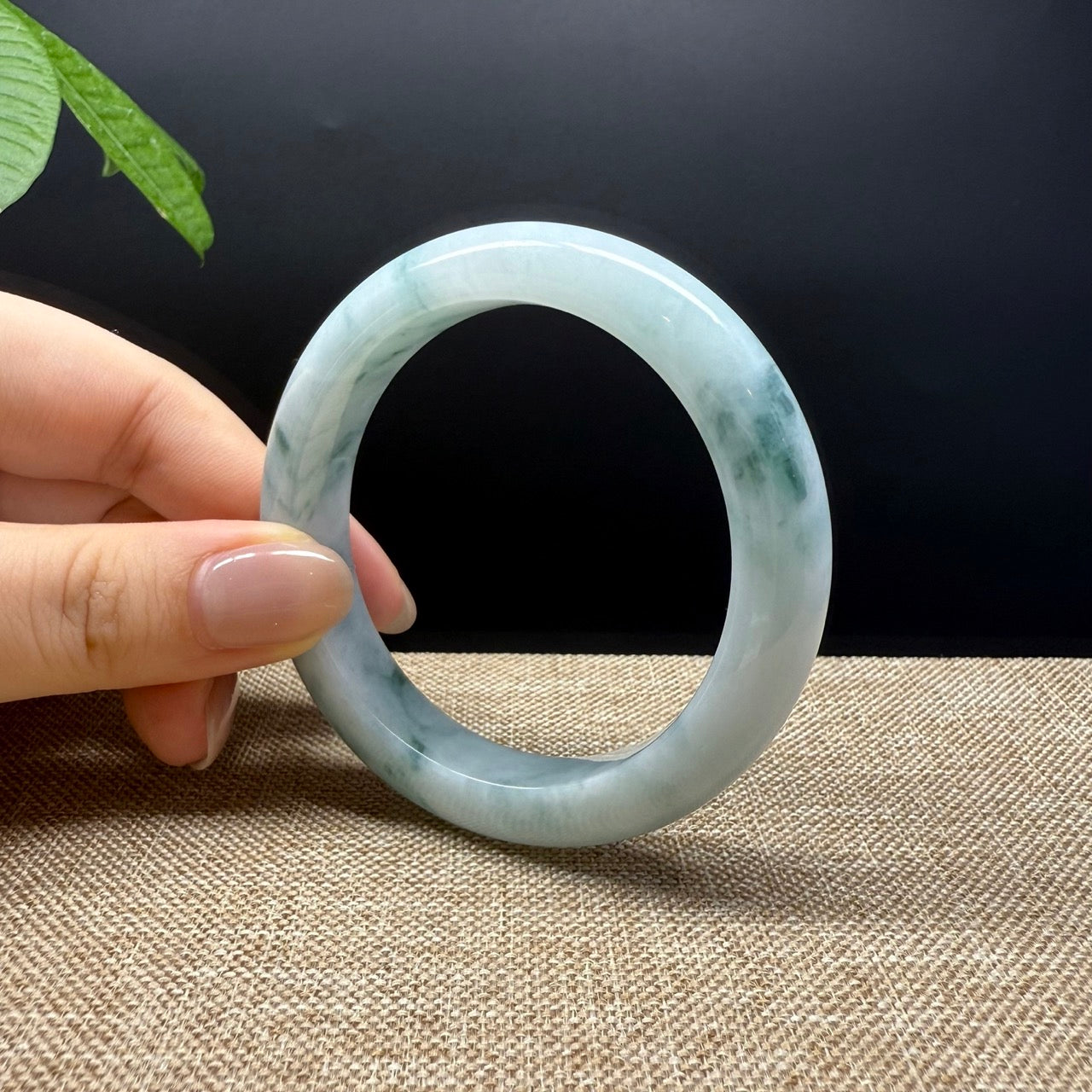 Genuine Burmese Blue Green Jade Jadeite Bangle Bracelet ( 54mm )