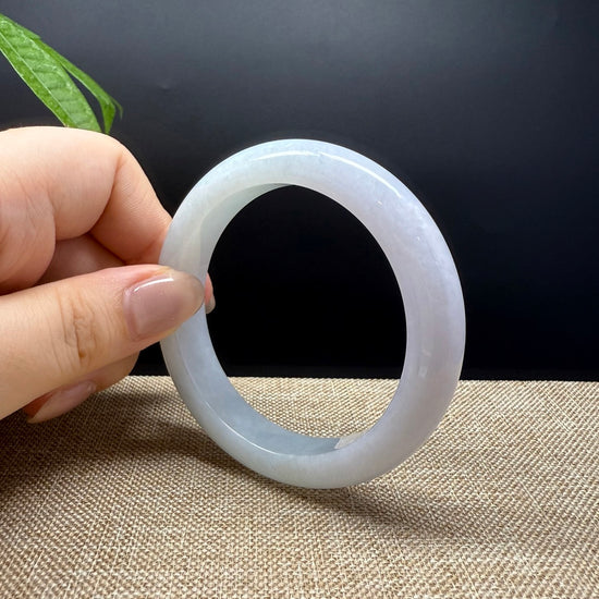 Genuine Burmese Lavender Green Jade Jadeite Bangle Bracelet ( 54.6mm )