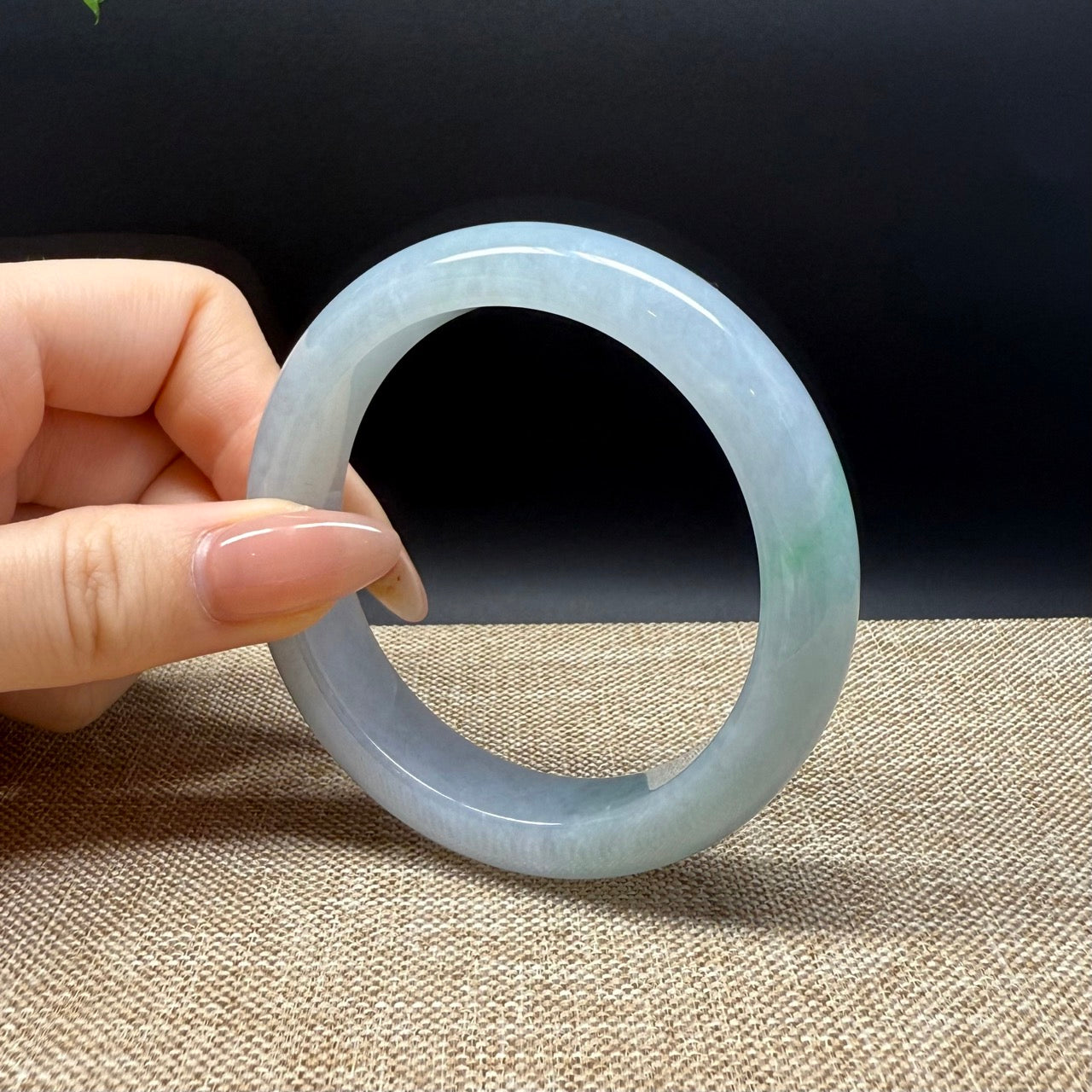 Genuine Burmese Green Jade Jadeite Bangle Bracelet ( 54.2mm )