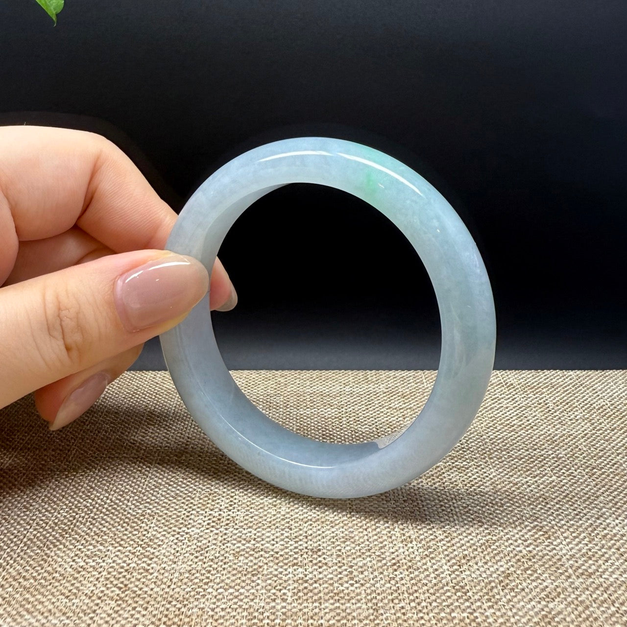 Genuine Burmese Green Jade Jadeite Bangle Bracelet ( 54.2mm )