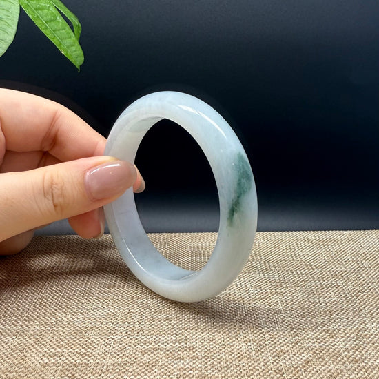 Genuine Burmese Blue Green Jade Jadeite Bangle Bracelet ( 54.9mm )