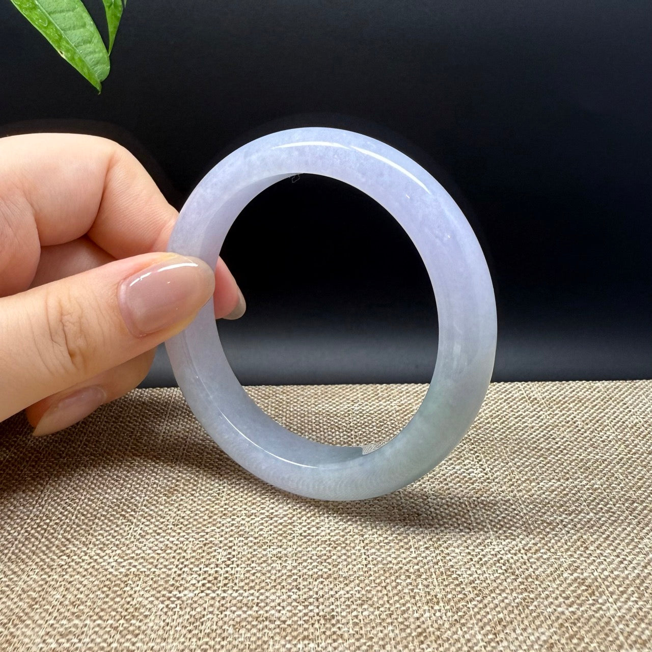 High-end Genuine Burmese Lavender Green Jade Jadeite Bangle Bracelet ( 54.3mm )