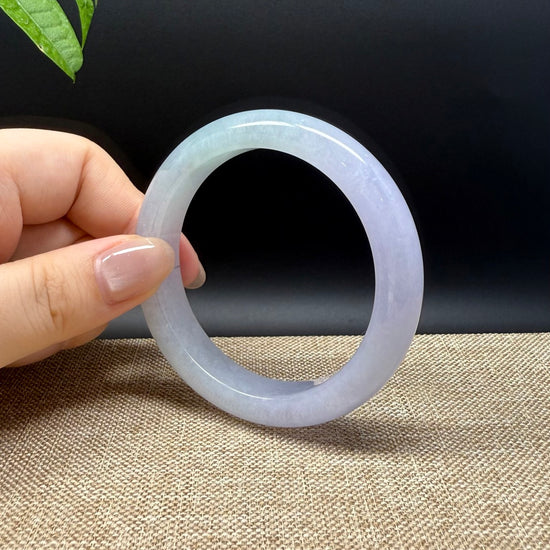 High-end Genuine Burmese Lavender Green Jade Jadeite Bangle Bracelet ( 54.3mm )