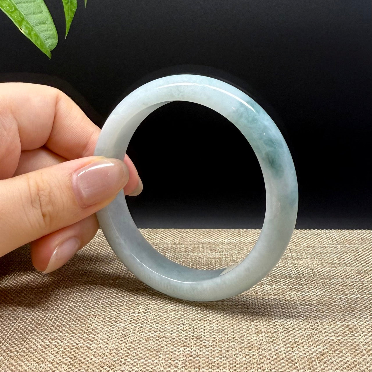 Genuine Burmese Blue Green Jade Jadeite Bangle Bracelet ( 54.8mm )