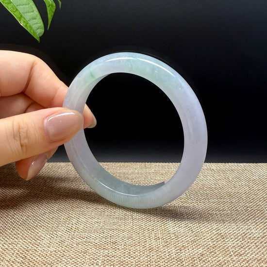 Genuine Burmese Lavender Green Jade Jadeite Bangle Bracelet ( 54mm )