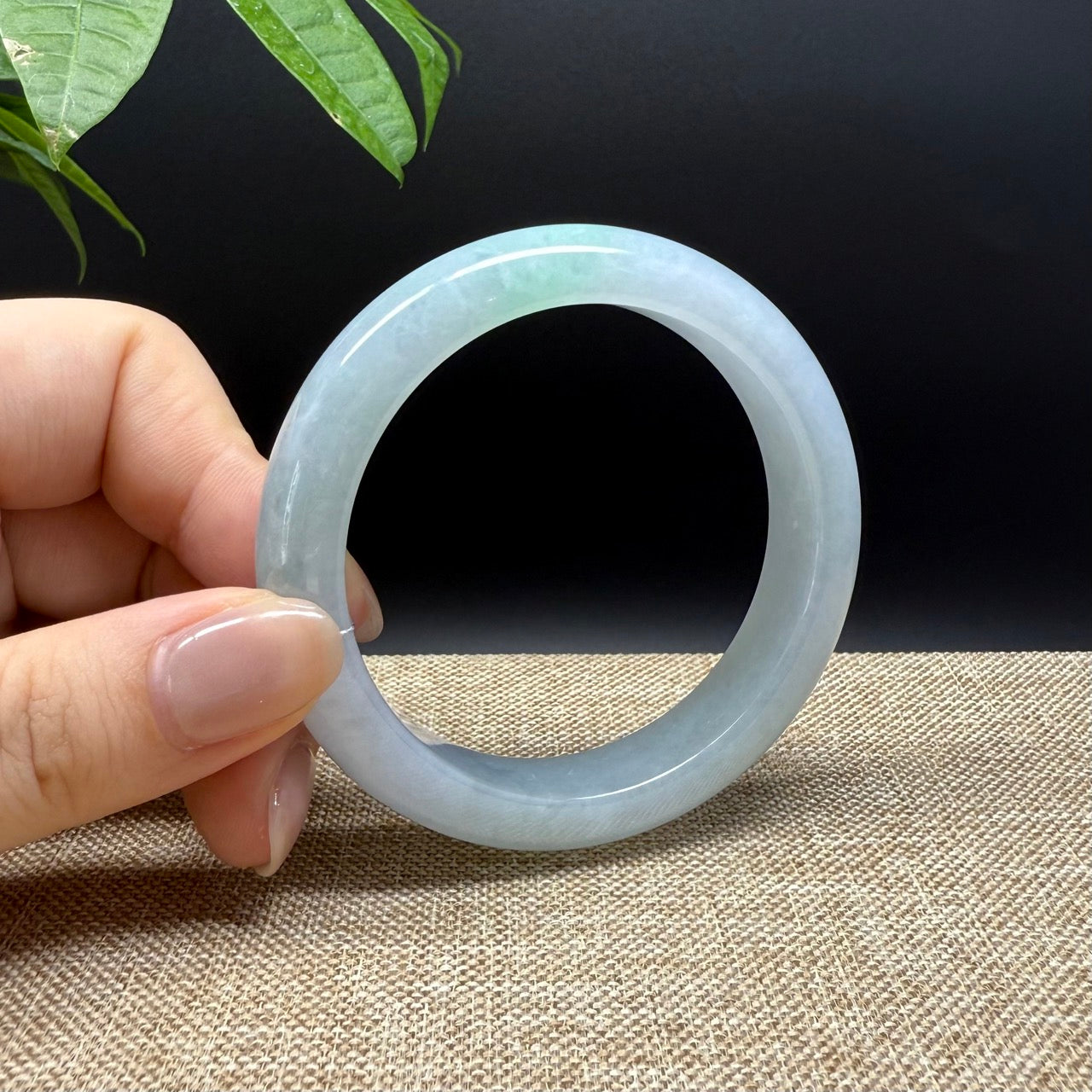 Genuine Burmese Green Jade Jadeite Bangle Bracelet ( 54.2mm )