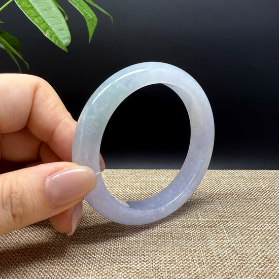 High-end Genuine Burmese Lavender Green Jade Jadeite Bangle Bracelet ( 54.3mm )