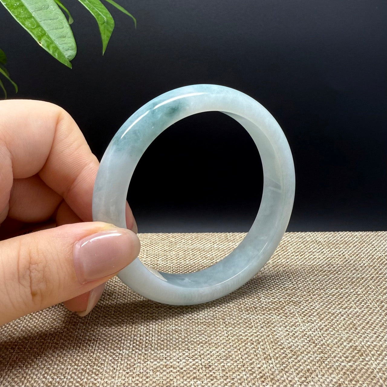 Genuine Burmese Blue Green Jade Jadeite Bangle Bracelet ( 54.8mm )