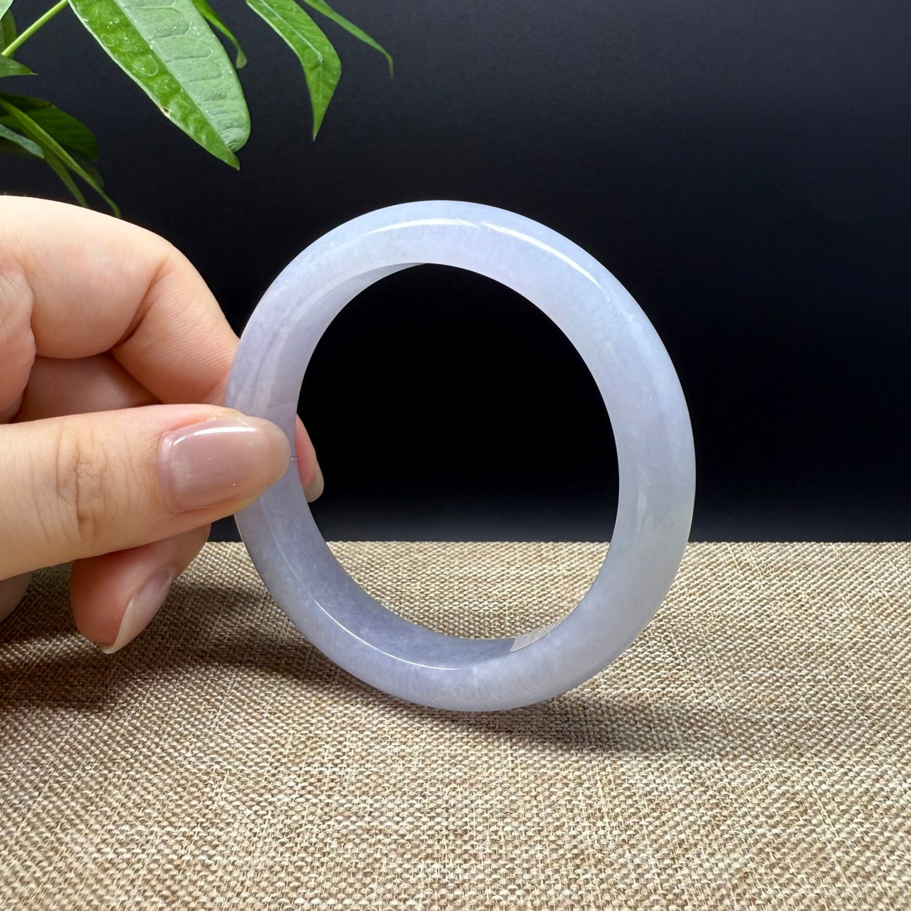 Genuine Burmese Lavender Jade Jadeite Bangle Bracelet ( 55.4mm )