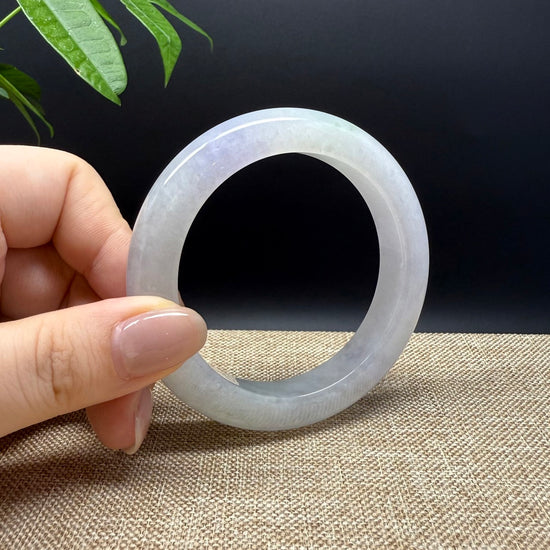 Genuine Burmese Lavender Green Jade Jadeite Bangle Bracelet ( 55.1mm )