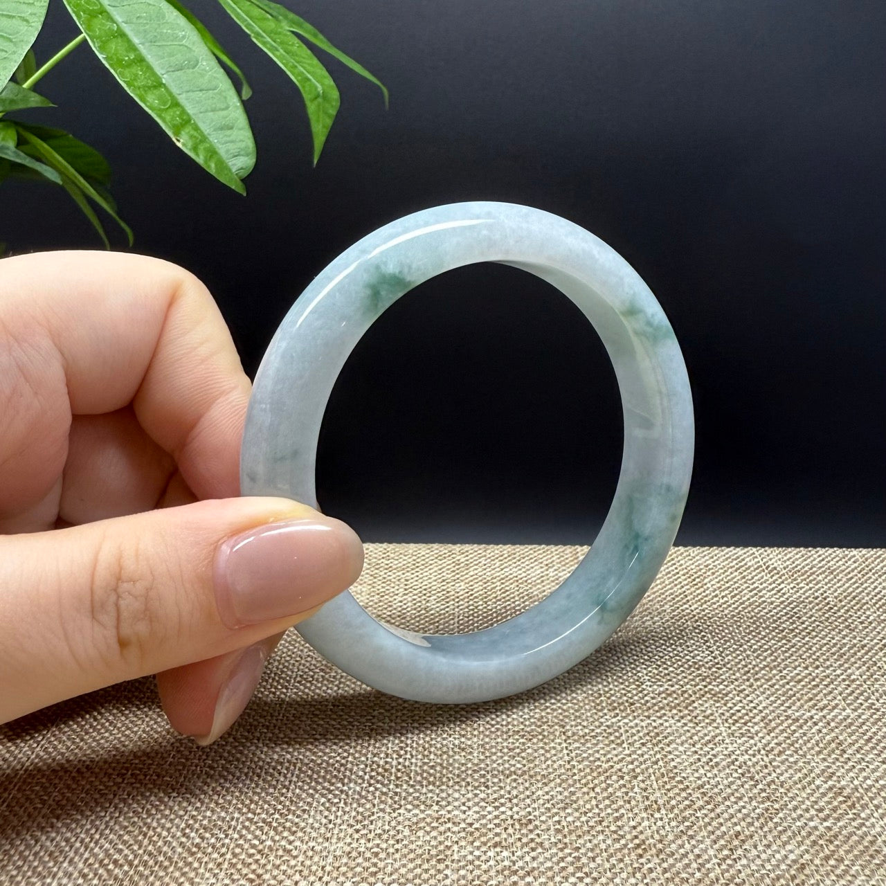 Genuine Burmese Blue Green Jade Jadeite Bangle Bracelet ( 57.6mm )