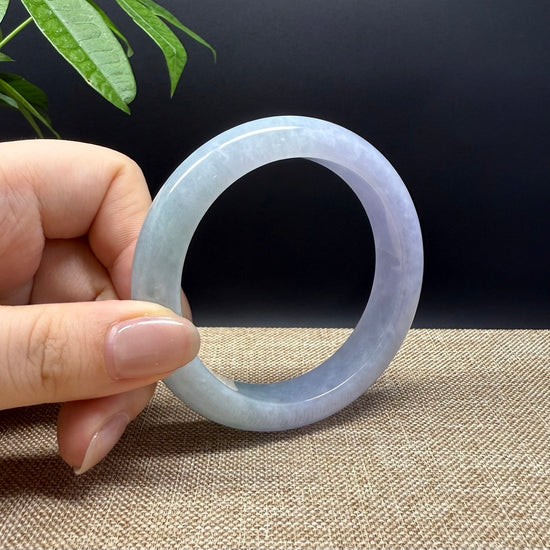 Genuine Burmese Lavender Green Jade Jadeite Bangle Bracelet ( 57.4mm )