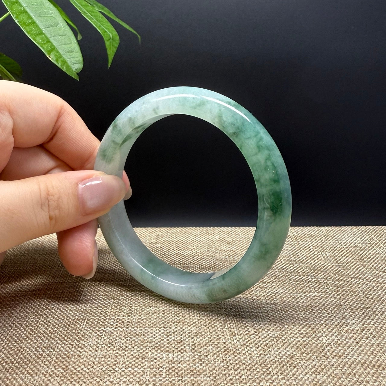 Genuine Burmese Green Jade Jadeite Bangle Bracelet ( 57mm )