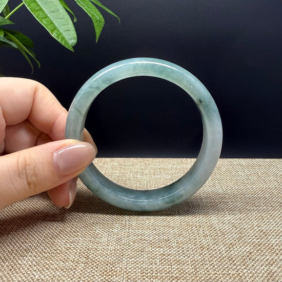 Genuine Burmese Oil Green Jade Jadeite Bangle Bracelet ( 57.6mm )