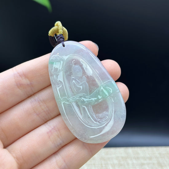 RealJade® Co. Genuine Jadeite Jade Luohan Pendant Necklace