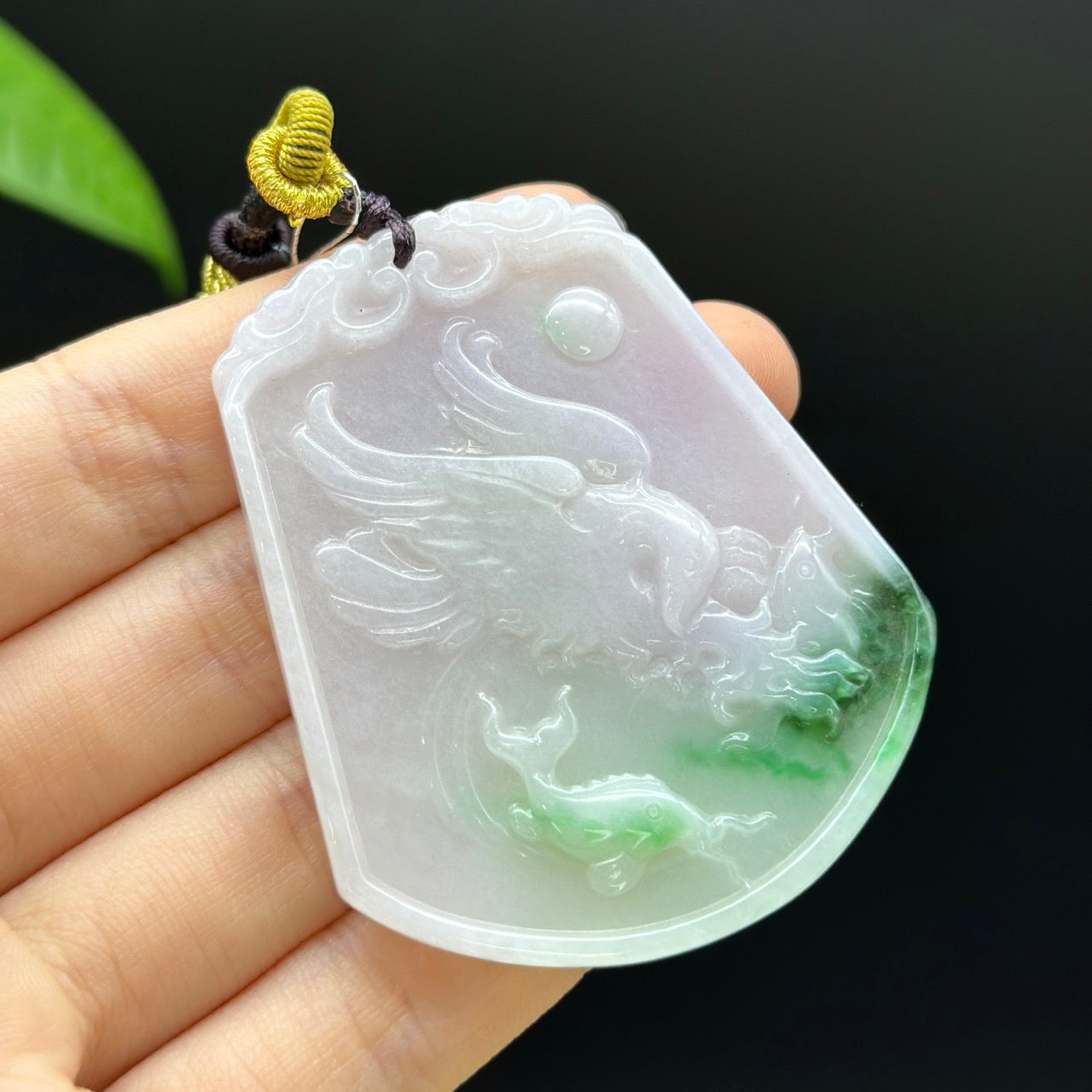 RealJade® Co.Genuine Jadeite Jade Eagle Pendant Necklace