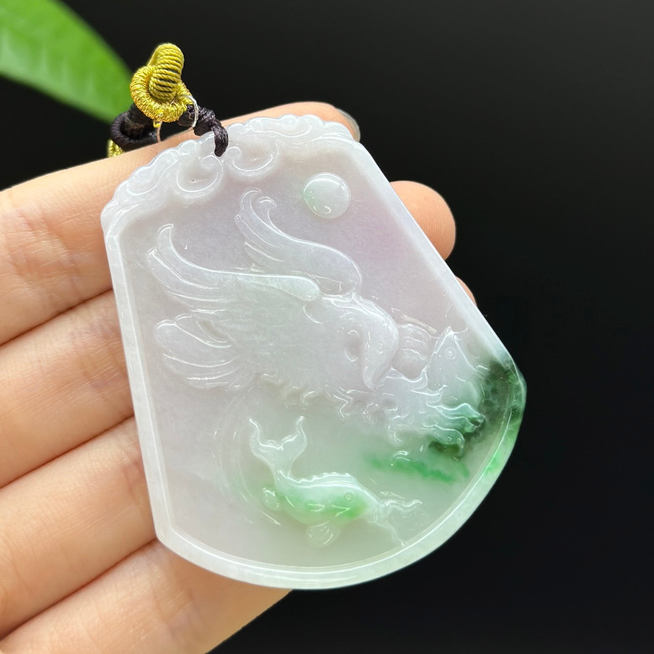 RealJade® Co.Genuine Jadeite Jade Eagle Pendant Necklace