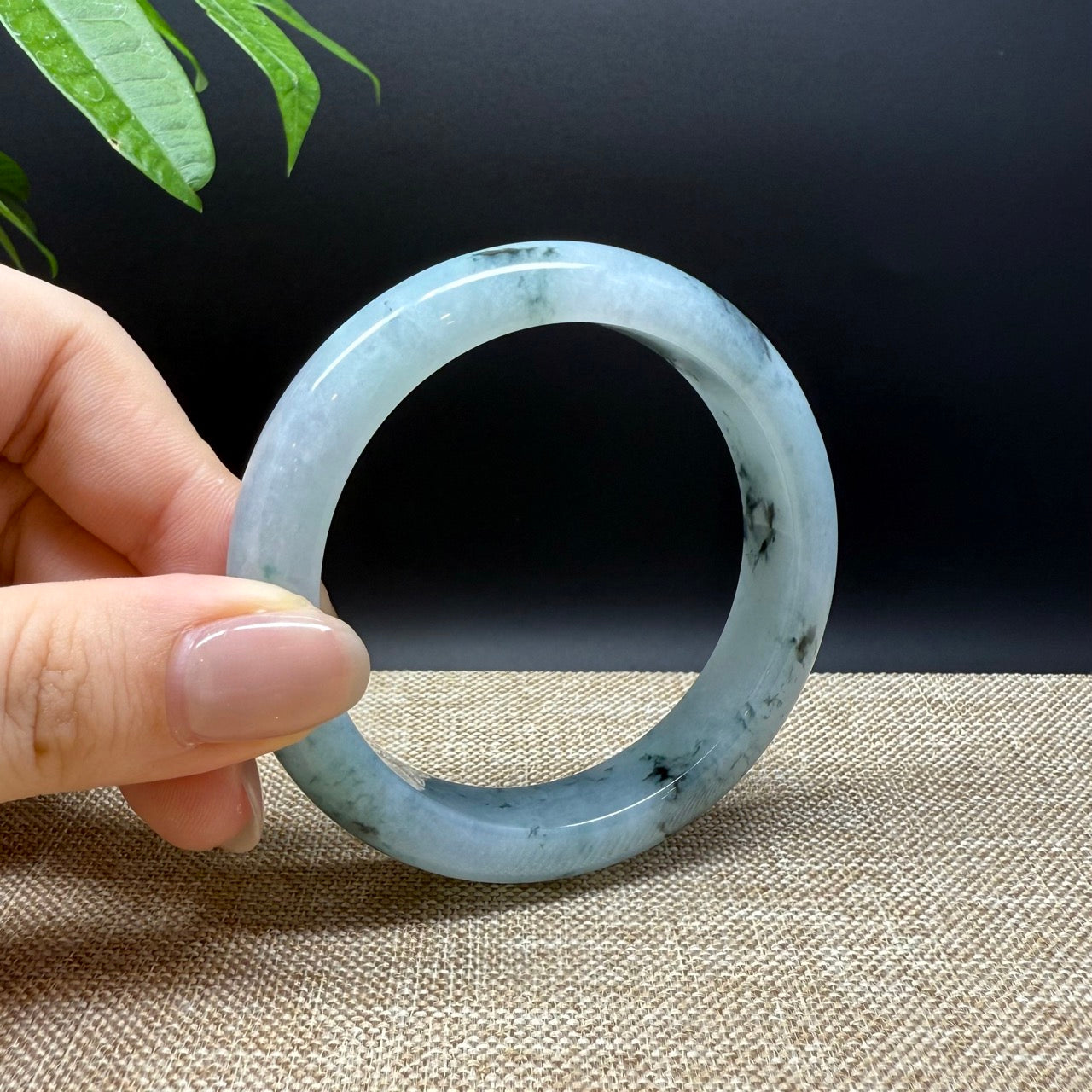 Genuine Burmese Green Jade Jadeite Bangle Bracelet ( 55.5mm )