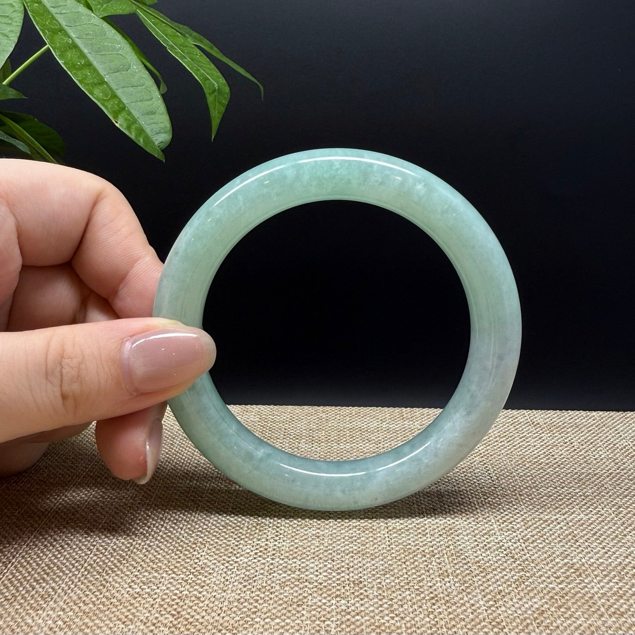 Genuine Burmese Green Jade Jadeite Bangle Bracelet ( 58mm )