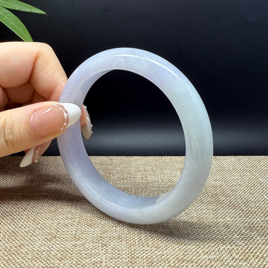 Genuine Burmese Lavender Green Jade Jadeite Bangle Bracelet ( 57.1mm )