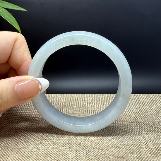 Genuine Burmese Lavender Green Jade Jadeite Bangle Bracelet ( 57.5mm )