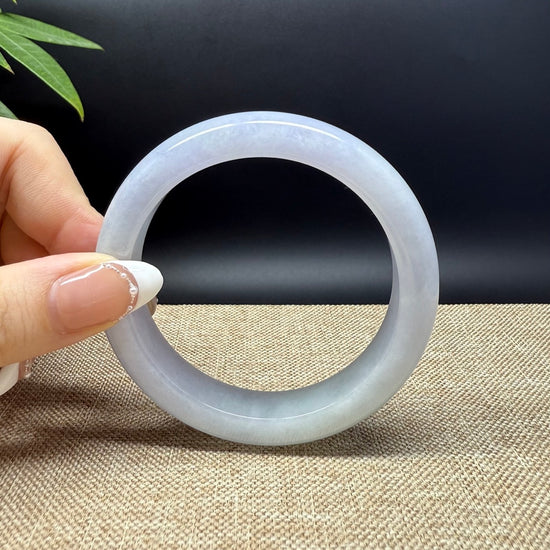 Genuine Burmese Lavender Green Jade Jadeite Bangle Bracelet ( 57mm )
