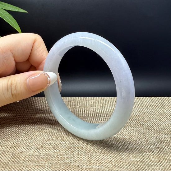Genuine Burmese Lavender Green Jade Jadeite Bangle Bracelet ( 57mm )