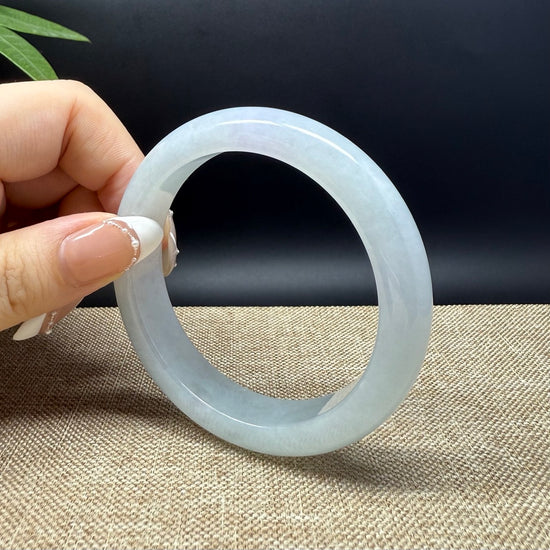 Genuine Burmese Lavender Green Jade Jadeite Bangle Bracelet ( 57.3mm )