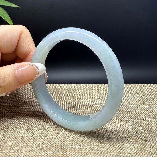 Genuine Burmese Lavender Green Jade Jadeite Bangle Bracelet ( 57.4mm )