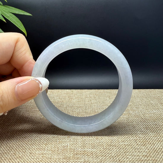 Genuine Burmese Lavender Green Jade Jadeite Bangle Bracelet ( 57.2mm )