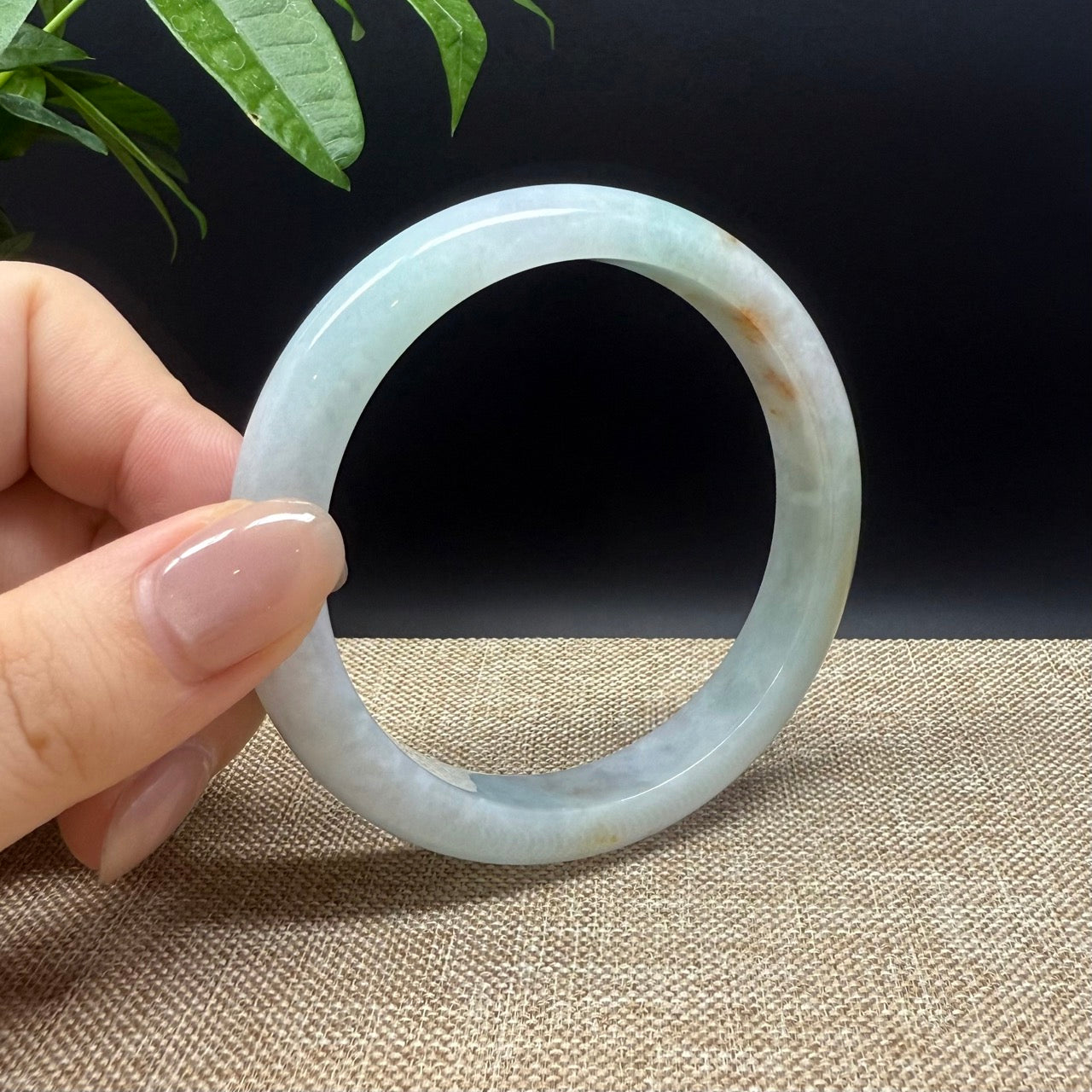 Genuine Burmese Yellow Green Jade Jadeite Bangle Bracelet ( 60.6mm )