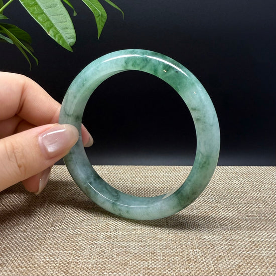 High Genuine Burmese Icy Green Jade Jadeite Bangle Bracelet ( 60.1mm )