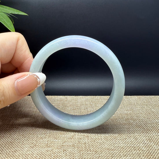 Genuine Burmese Lavender Green Jade Jadeite Bangle Bracelet ( 57.4mm )