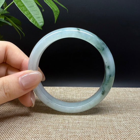 Genuine Burmese Icy Green Jade Jadeite Bangle Bracelet ( 60.5mm )