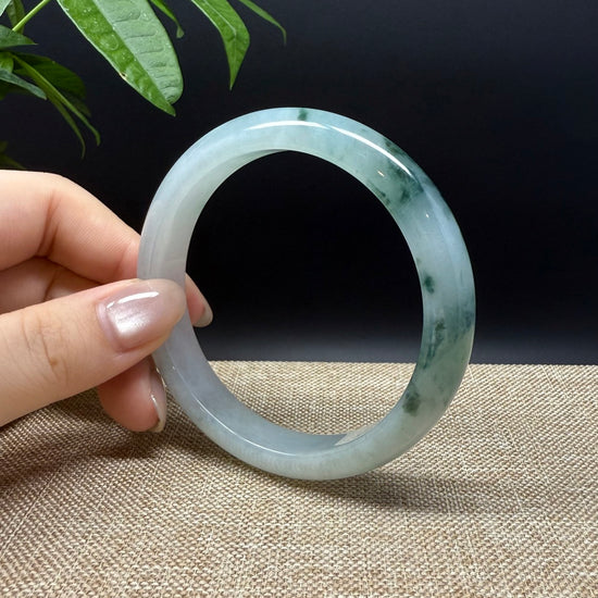 Genuine Burmese Icy Green Jade Jadeite Bangle Bracelet ( 60.5mm )