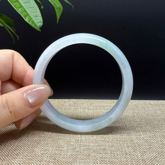 Genuine Burmese Lavender Green  Jade Jadeite Bangle Bracelet ( 60.6mm )