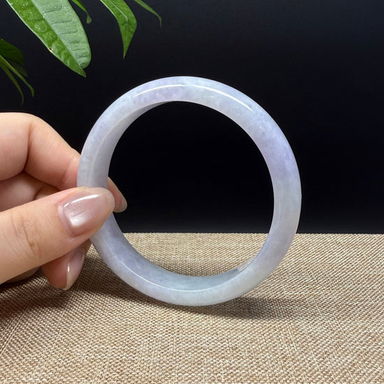 Genuine Burmese Lavender Green  Jade Jadeite Bangle Bracelet ( 60.4mm )