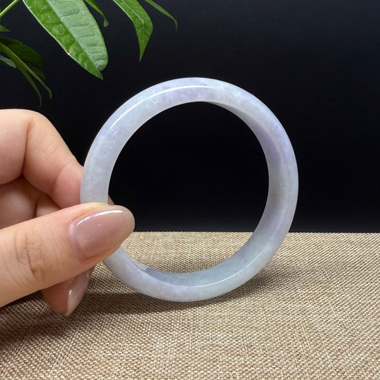 Genuine Burmese Lavender Green  Jade Jadeite Bangle Bracelet ( 60.4mm )