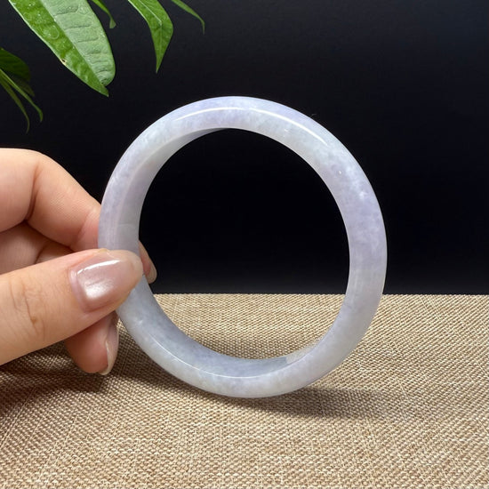 Genuine Burmese Lavender Green  Jade Jadeite Bangle Bracelet ( 60.4mm )