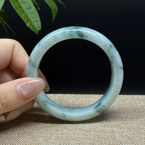 Genuine Burmese Blue Green Jade Jadeite Bangle Bracelet ( 56.6mm )