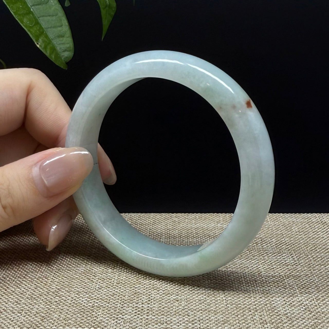 Genuine Burmese Red Green Jade Jadeite Bangle Bracelet ( 56.9mm )