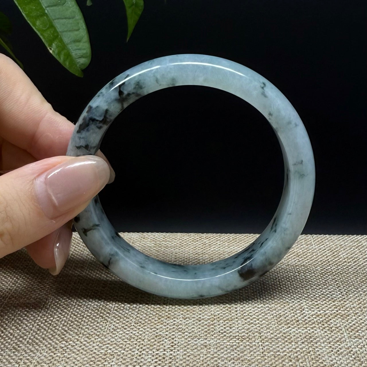 Genuine Burmese Blue Green Jade Jadeite Bangle Bracelet ( 55.2mm )