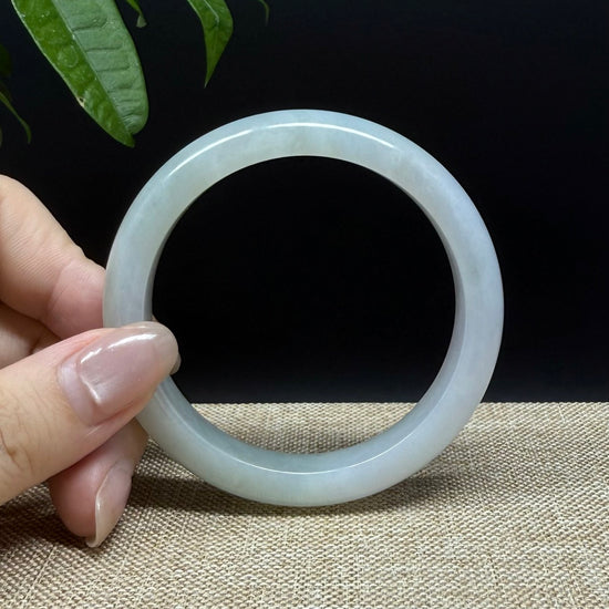 Genuine Burmese Lavender Green Jade Jadeite Bangle Bracelet ( 55.5mm )