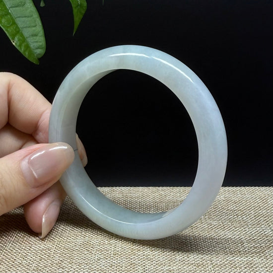 Genuine Burmese Lavender Green Jade Jadeite Bangle Bracelet ( 55.5mm )